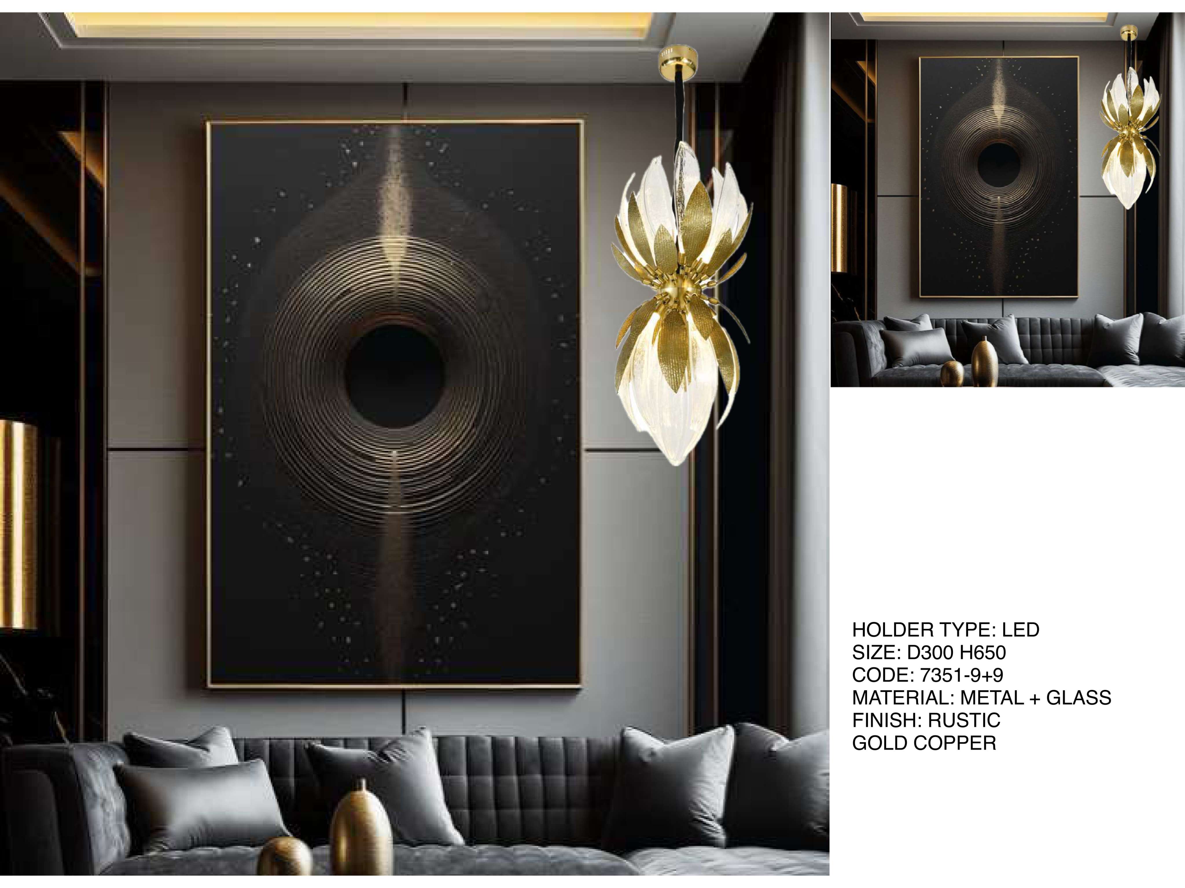 Beyond Lights - Gold Metal Lamp- LCHL